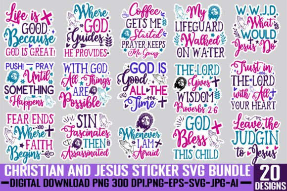 Download Christian Sticker SVG Bundle - Sticker Collection