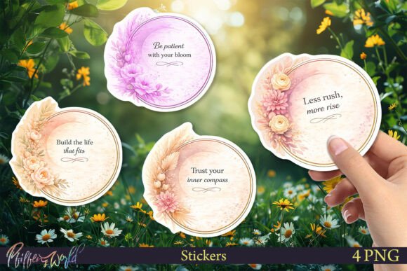 Download Soft Botanical Affirmation Stickers - Sticker Collection