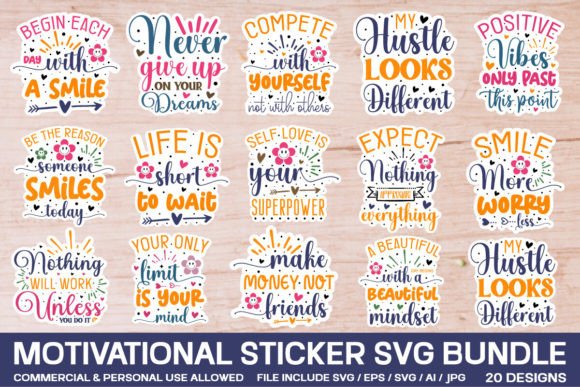 Download Motivational Sticker Svg Bundle - Sticker Collection