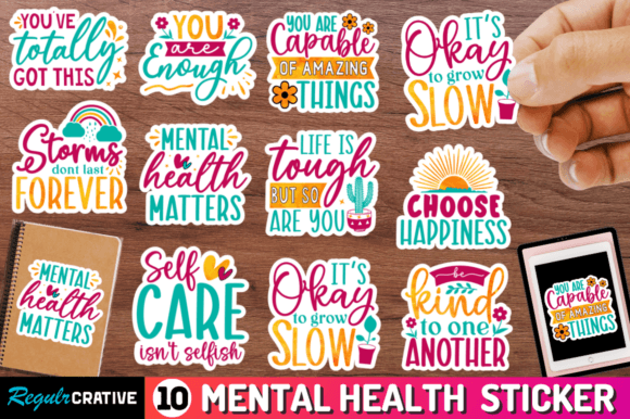 Download Mental Health Stickers Bundle - Sticker Collection