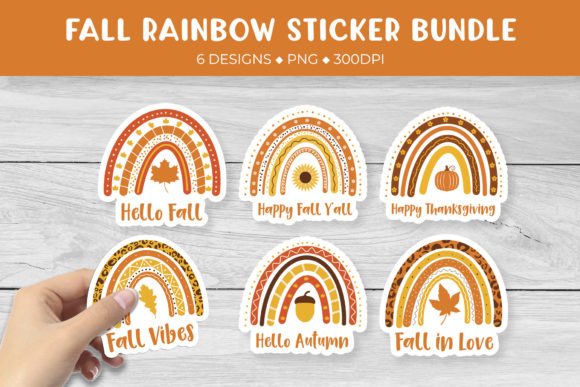 Download Fall Sticker Bundle. Autumn Rainbow - Sticker Collection