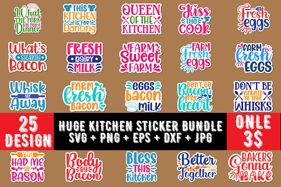 Download Huge Kitchen 25 Sticker Bundle - Sticker Collection