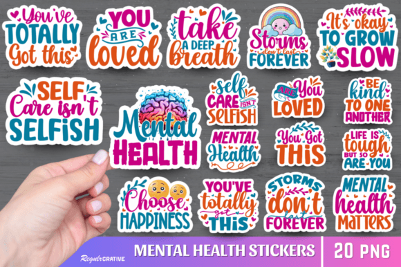 Download Mental Health Stickers Bundle - Sticker Collection