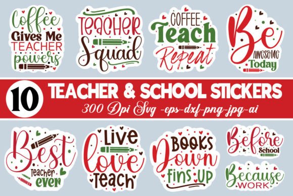 Download Teacher &amp; School Sublimation Stickers Bu - Sticker Collection