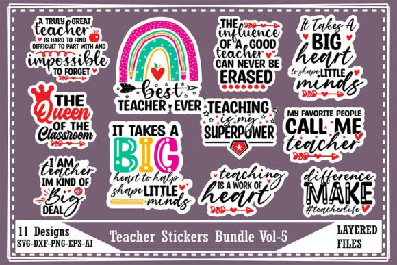 Download Teacher Stickers Bundle Vol-5 - Sticker Collection