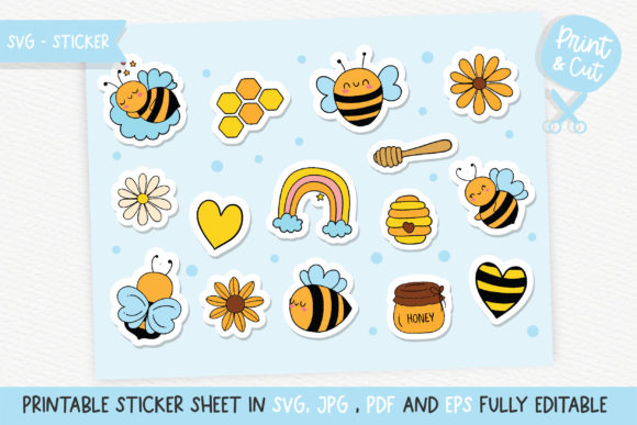 Download Honey Bee Sticker SVG - Sticker Collection