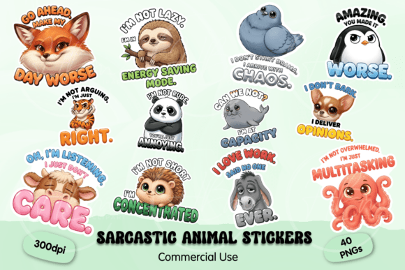 Download Sarcastic Animal PNG Stickers - Sticker Collection