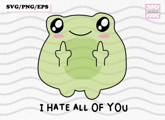 Download Cute Funny Frog Trendy Frog Sticker SVG - Sticker Collection