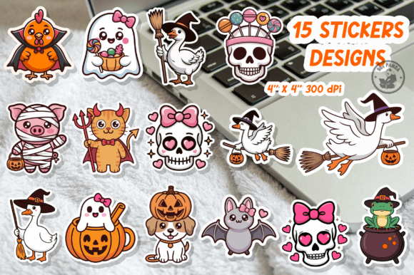 Download Halloween Coquette Stickers Ghost Bundle - Sticker Collection