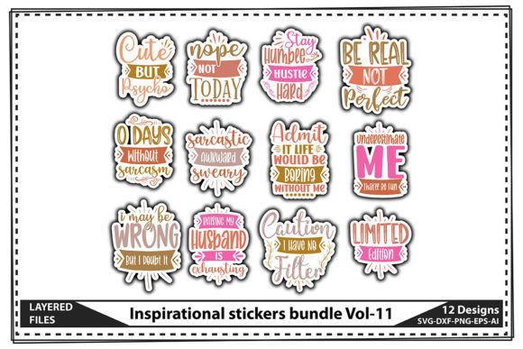 Download Inspirational Stickers Bundle Vol-11 - Sticker Collection
