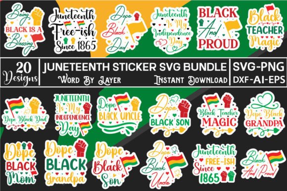 Download Juneteenth Sticker SVG Bundle - Sticker Collection