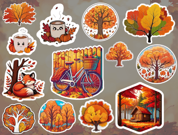 Download Autumn Stickers, Digital Stickers - Sticker Collection