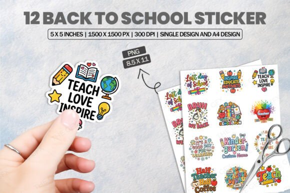 Download Back to School Sticker Bundle Design - Sticker Collection