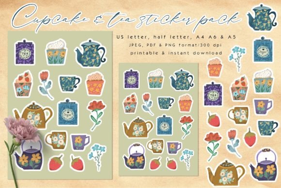 Download Cupcake &amp; Tea Sticker Pack - Sticker Collection