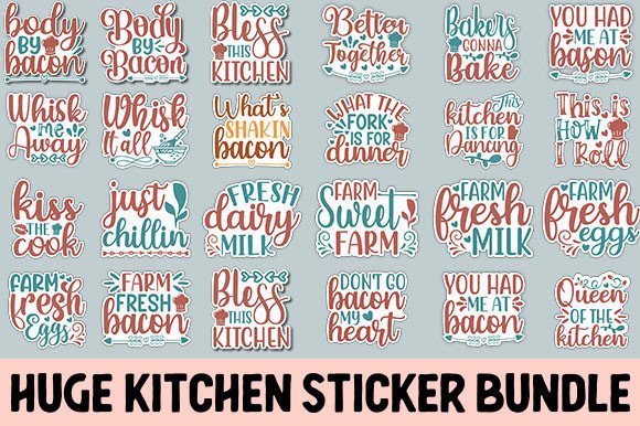 Download Huge Kitchen Sticker 25 Design Bundle - Sticker Collection