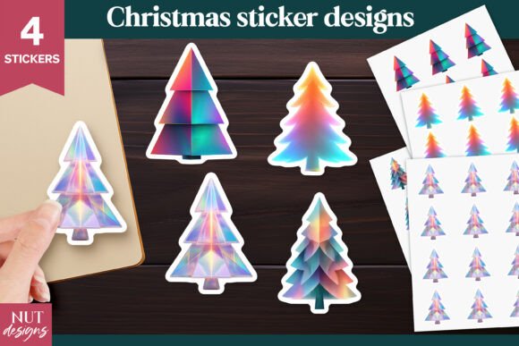 Download Holographic Christmas Tree Stickers - Sticker Collection