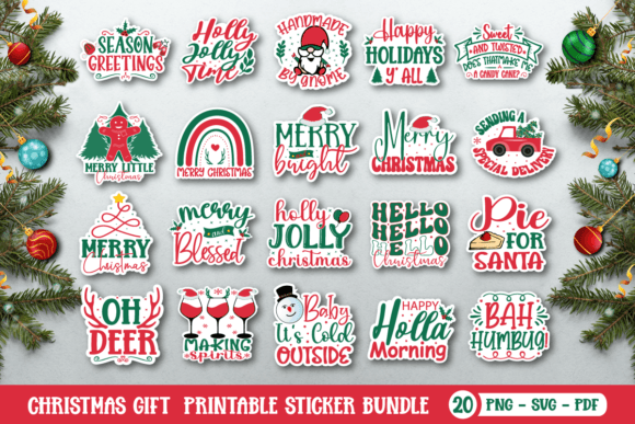 Download Christmas Gift  Printable Sticker Bundle - Sticker Collection