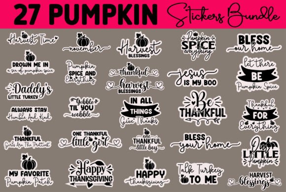 Download Pumpkin Stickers Design Bundle - Sticker Collection
