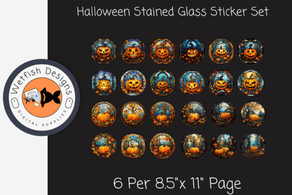 Download Stained Glass Pumpkin Stickers - Sticker Collection