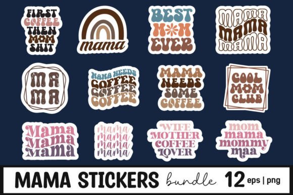 Download Mama Mother's Day Retro Sticker Bundle - Sticker Collection