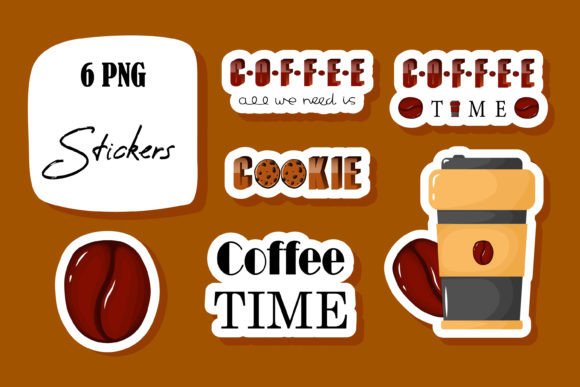Download Coffee Printable Sticker Bundle Clip Art - Sticker Collection