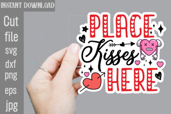 Download Place Kisses Here SVG Sticker Designs - Sticker Collection