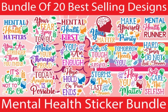 Download Mental Health Sticker Bundle,PRINTABLE - Sticker Collection