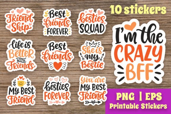 Download Friendship 10 Printable Sticker Bundle - Sticker Collection