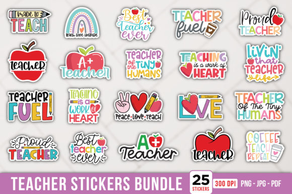 Download Teacher Printable Stickers Bundle - Sticker Collection