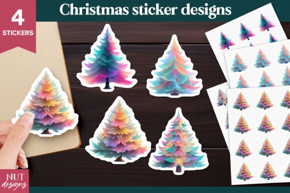 Download Holographic Christmas Tree Stickers - Sticker Collection