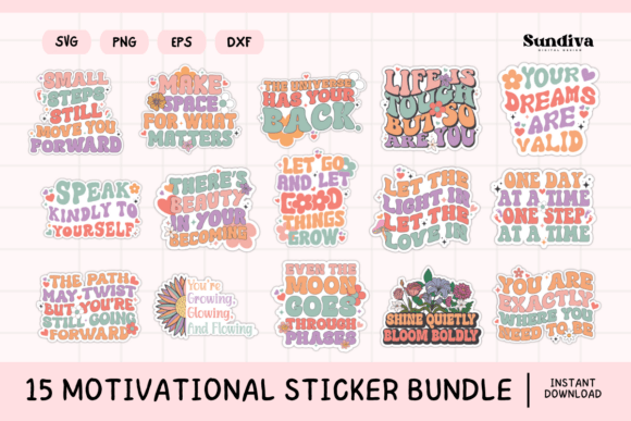 Download Motivational Quote Sticker SVG Bundle V1 - Sticker Collection