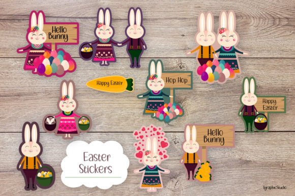 Download Cute Easter Bunny Stickers Bundle - Sticker Collection