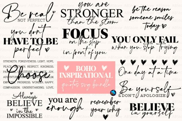 Download Boho Inspirational Quotes SVG - Inspirational Collection