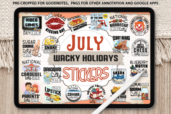 Download July Wacky Holidays, 31 PNG Stickers - Sticker Collection