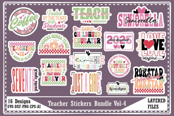 Download Teacher Stickers Bundle Vol-4 - Sticker Collection