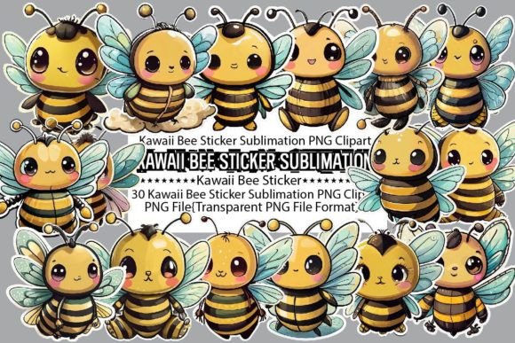 Download Kawaii Bee Sticker Bundle - Sticker Collection