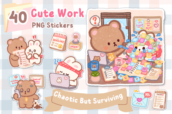 Download Kawaii Work Planner Stickers PNG - Sticker Collection