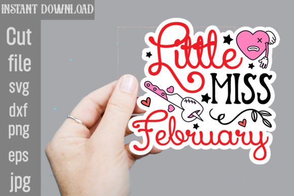 Download Little Miss February SVG Sticker Designs - Sticker Collection