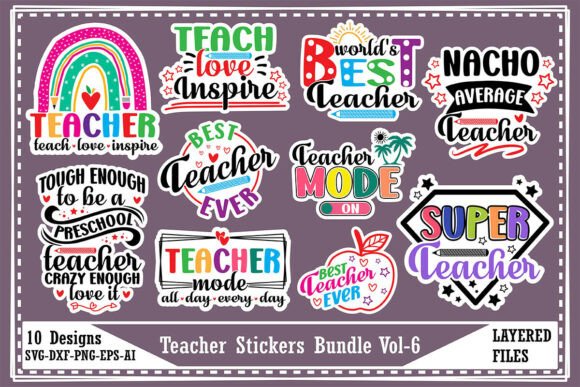 Download Teacher Stickers Bundle Vol-6 - Sticker Collection