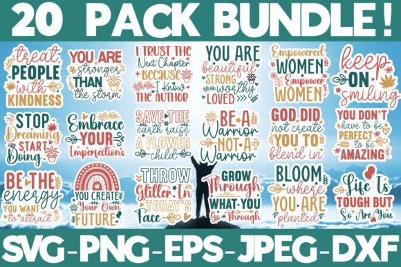 Download Inspirational Sticker Bundle, 20 Designs - Sticker Collection