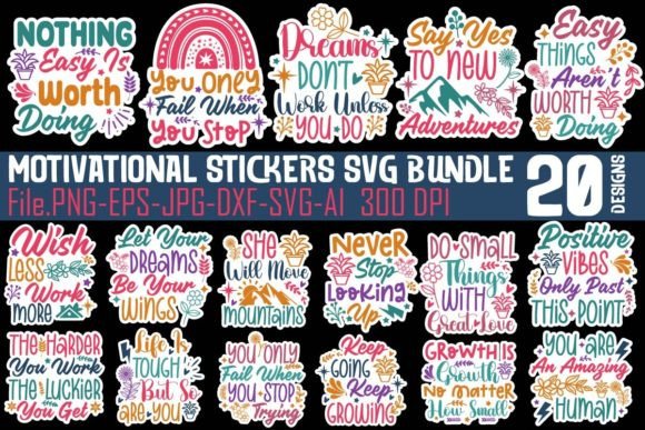 Download Motivational Stickers SVG Bundle - Sticker Collection