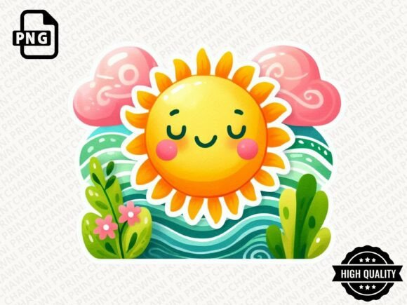 Download Kawaii Summer Sun Stickers PNG - Sticker Collection