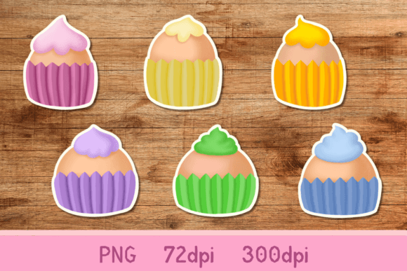 Download Cupcake Colorful PNG Stickers - Sticker Collection