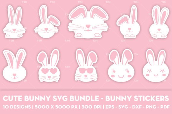 Download Cute Bunny SVG Bundle - Bunny Stickers - Sticker Collection