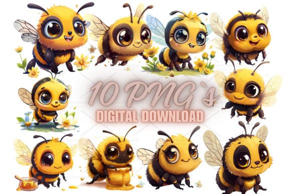 Download Cute Honey Bee Sticker, PNG 5S-34 - Sticker Collection