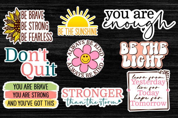Download Motivational Sticker Svg Bundle - Sticker Collection