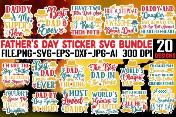 Download Father's Day Sticker SVG Bundle - Sticker Collection