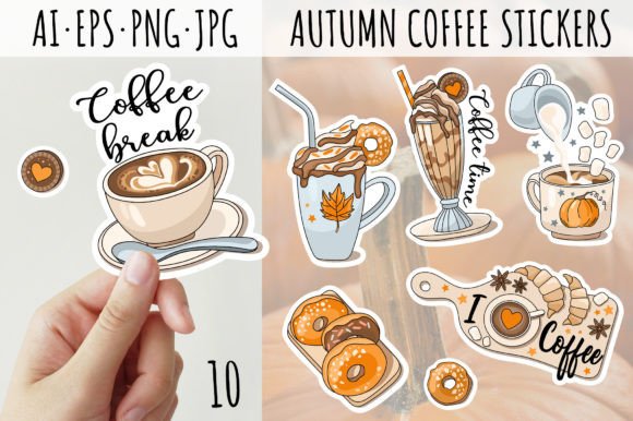 Download Coffee Stickers, Autumn Stickers - Sticker Collection