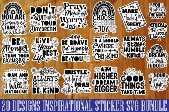 Download Inspirational Sticker SVG Bundle - Sticker Collection