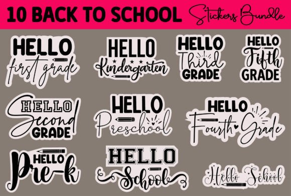 Download Back to School Stickers Designs Bundle - Sticker Collection